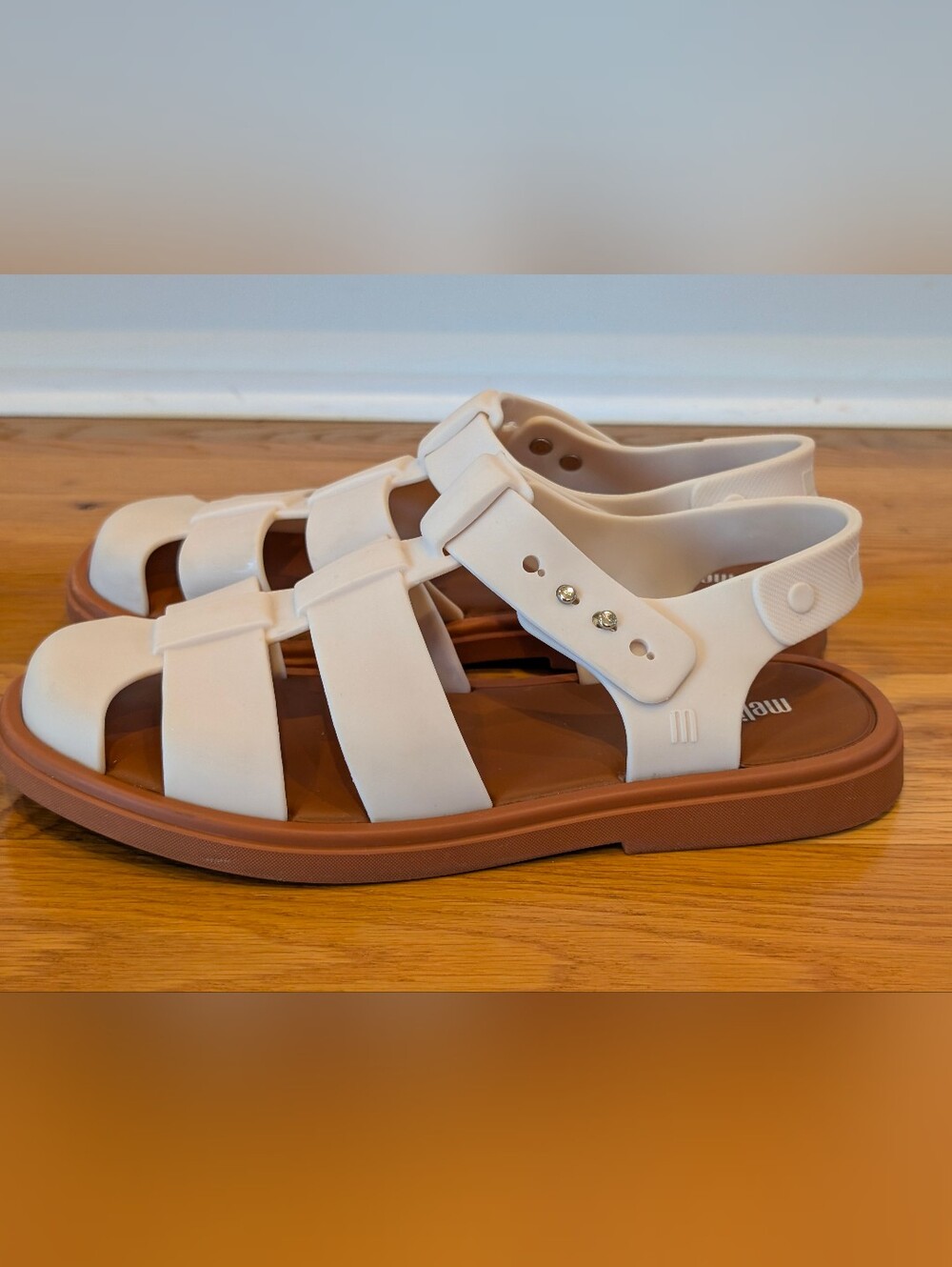 Melissa Emma Beige Sandal Fisherman Style Women’s Size 8 - Picture 2 of 11